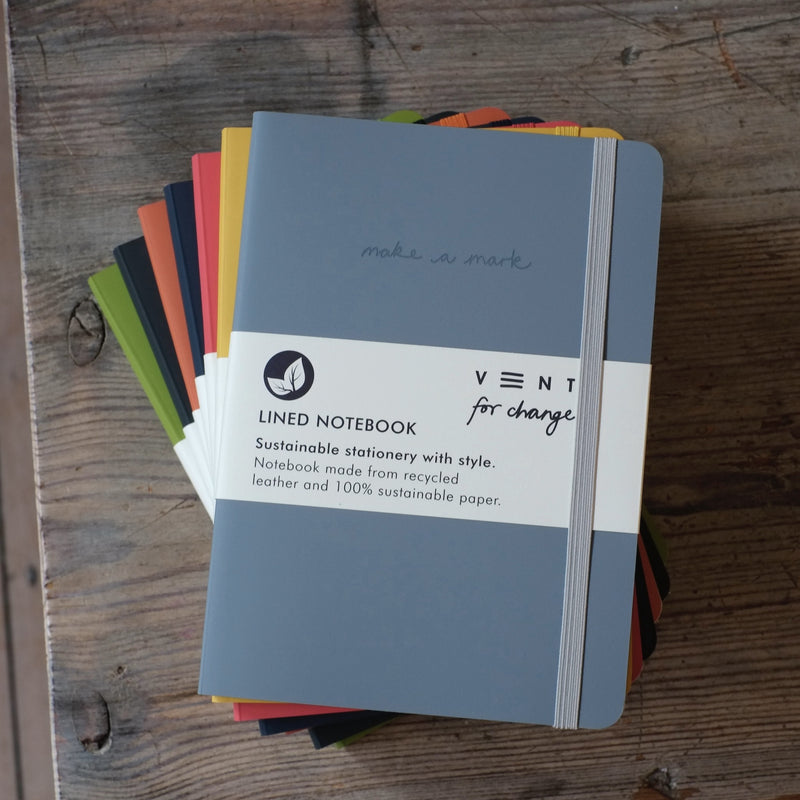 Sustainable Lined Notebook 'Make A Mark' A5  Recycled Leather