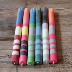 British Colour Standard Candles - Multi Colour Mix -Set of 6