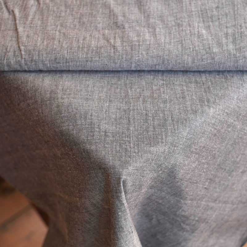 Handwoven Khadi Cotton Shirting - Taupe Grey Chambray