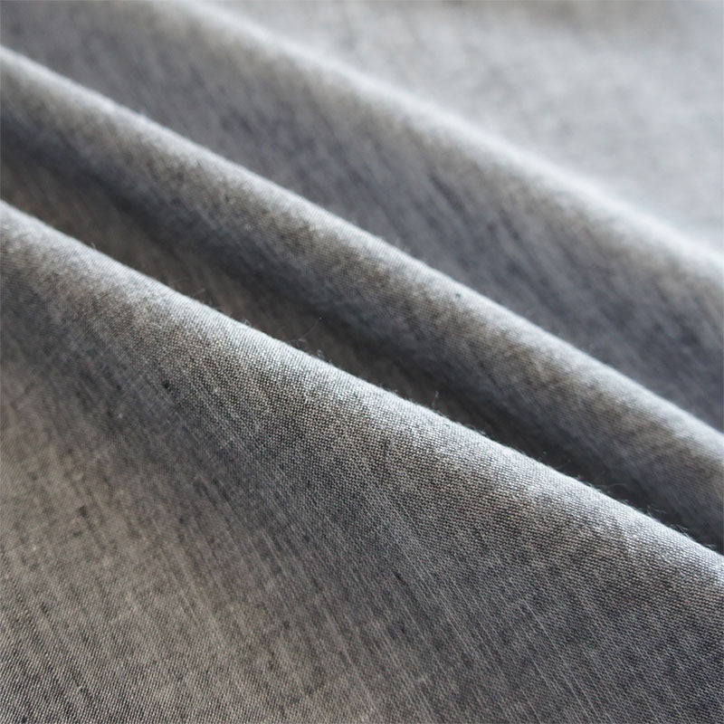 Handwoven Khadi Cotton Shirting - Slate Grey Chambray