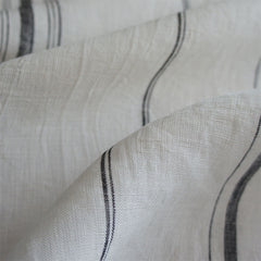 Handwoven Classic Striped Linen - White/Black