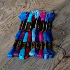DMC Embroidery Stranded Threads - Brilliant Blues, Magentas and Violets