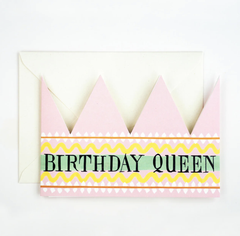 Birthday Queen Party Hat Card