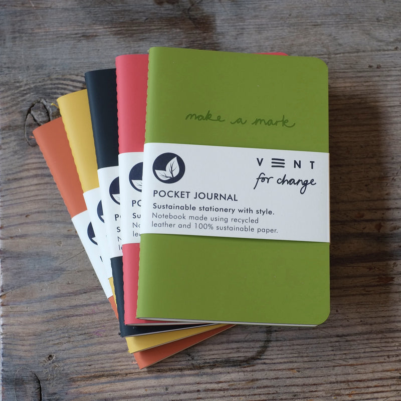 Sustainable Pocket Journal - Recycled Leather