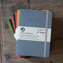 Sustainable Lined Notebook A5 - Recycled Leather