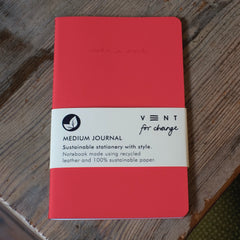 Sustainable Medium Journal 'Make A Mark' - Recycled Leather