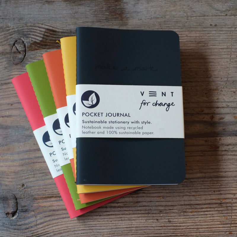 Sustainable Pocket Journal - Recycled Leather