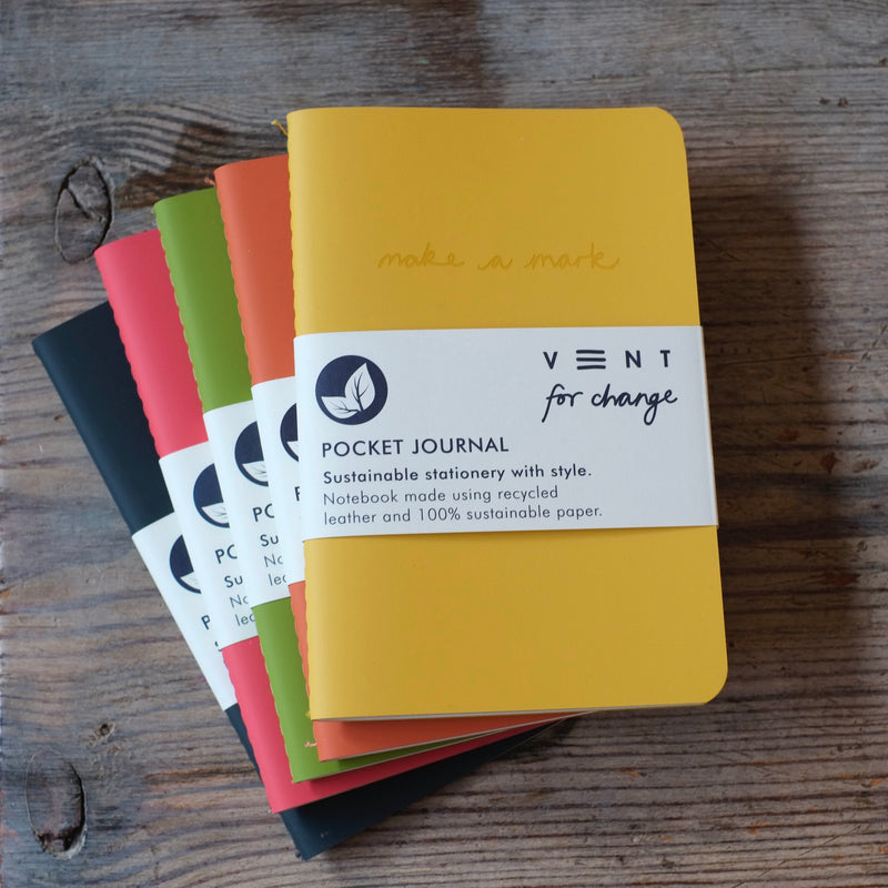 Sustainable Pocket Journal - Recycled Leather