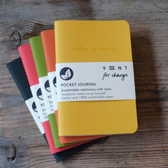Sustainable Pocket Journal - Recycled Leather
