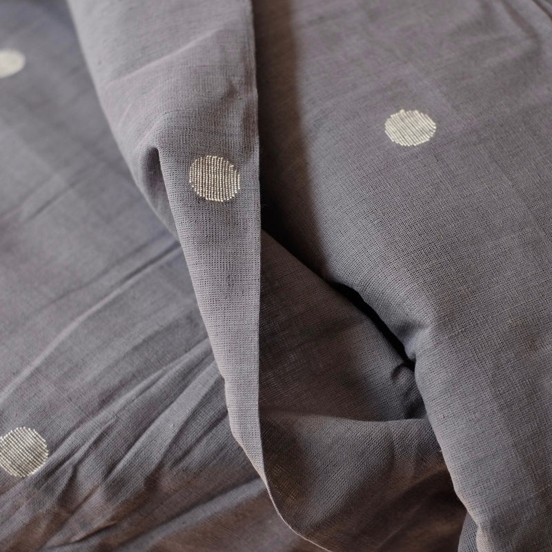 Grey Spot Jamdani Indian Cotton