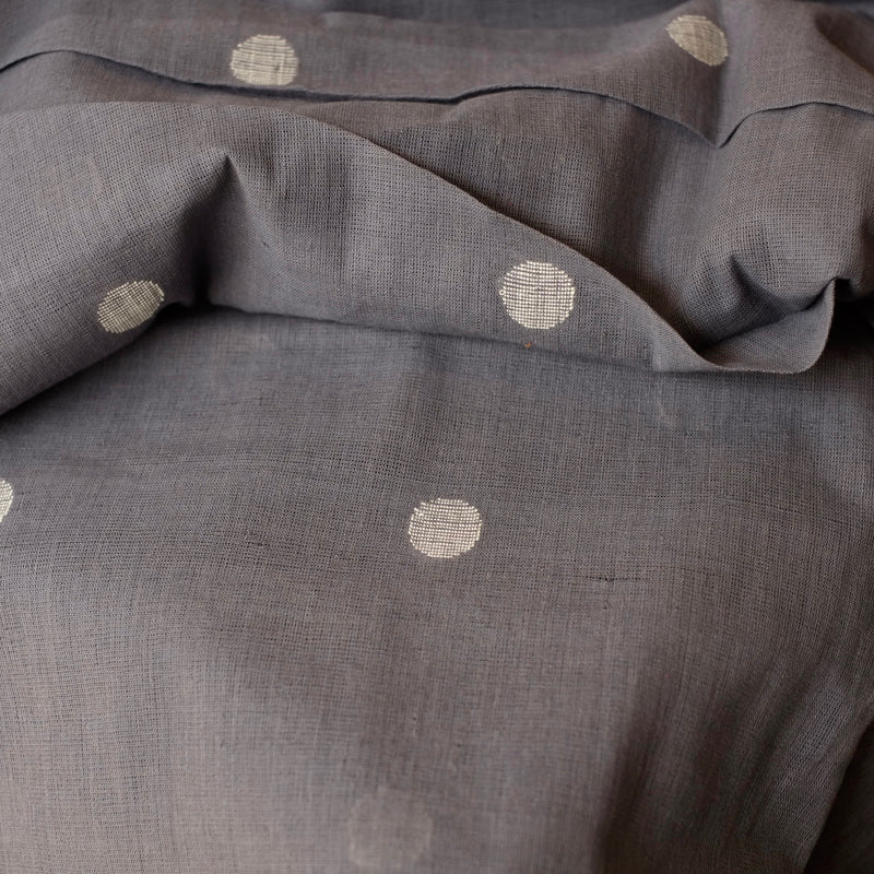 Grey Spot Jamdani Indian Cotton